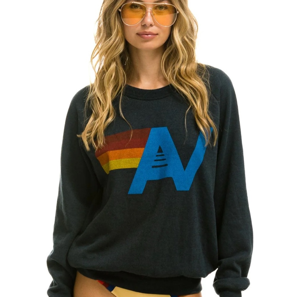Aviator Nation black logo sweatshirt
